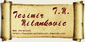 Tešimir Milanković vizit kartica